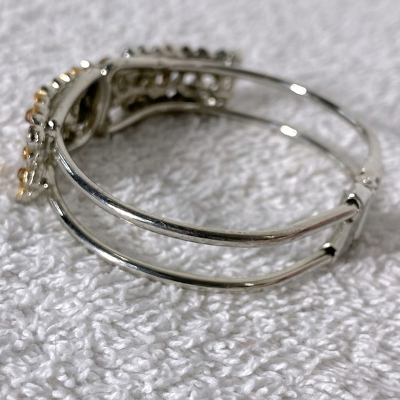 Vintage Floral Gold & Brown Tone Metal Bracelet - Picture 9 of 12